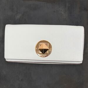 Kate Spade Sally Newbury Lane in Baby Blue Hydrangea Saffiano Leather Clutch Bag